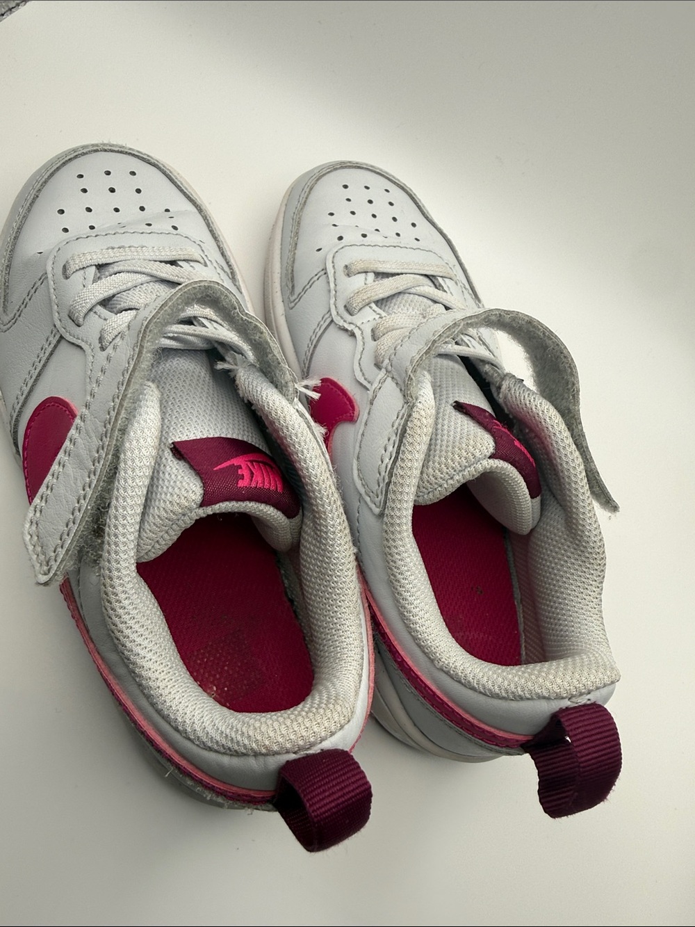 Nike Court Borough Low Recraft Kids Sneakers Gray Pink Athletic Shoes - Picture 5 of 11